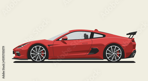 Red Sports Car Illustration Sleek Design and Modern Aesthetics