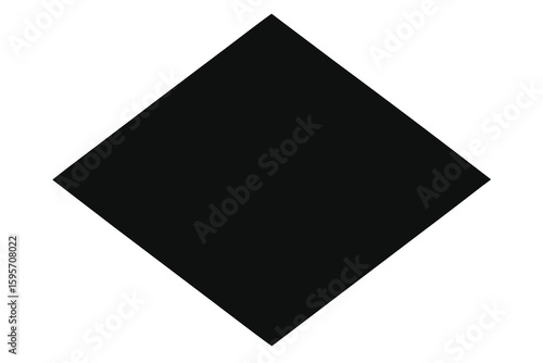 Simple solid black tilted diamond shape silhouette