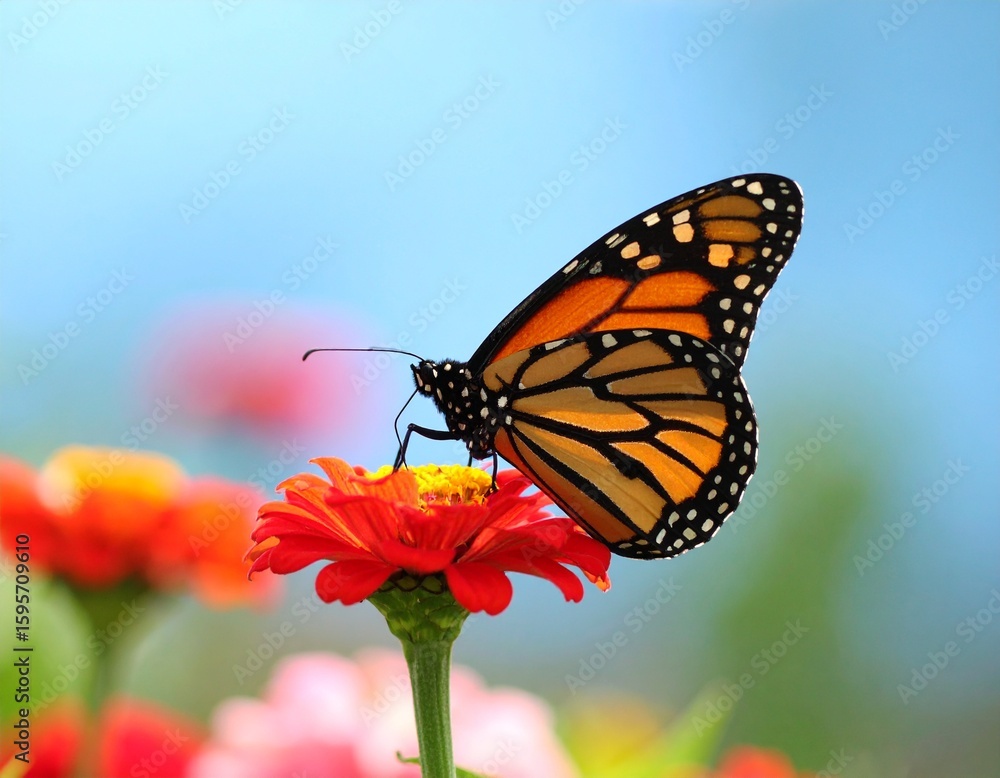 Fototapeta premium butterfly on flower