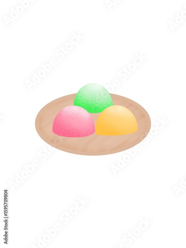 Colorful Mochi – Japanese Dessert Illustration