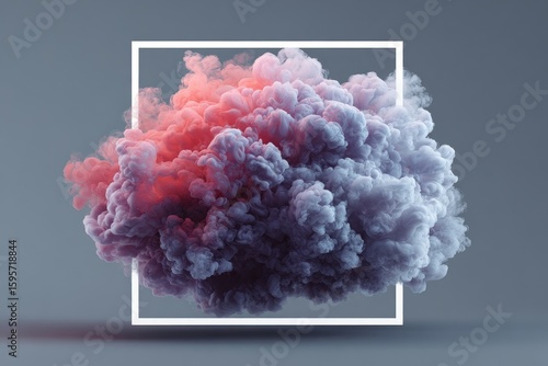 Abstract cloud in a white frame