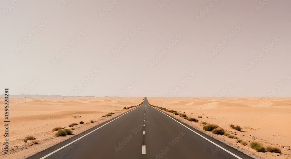 Naklejka premium Road Through Desert Landscape