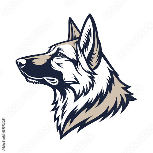 german shepherd head logo vector design.