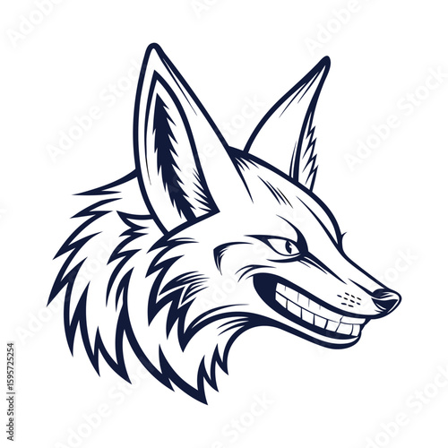 jackal head logo vector design.