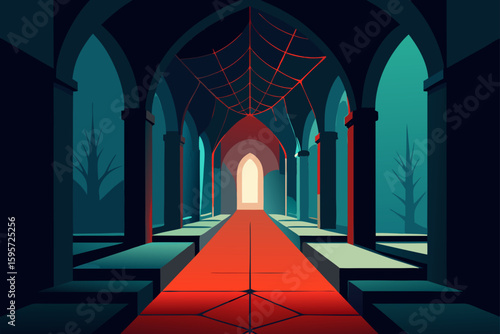 Gothic Fireplace with Glowing Embers