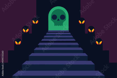 Gothic Mirror with Halloween Elements
