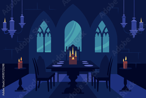 Dripping Wax Candelabra in Gothic Room
