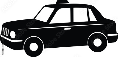 Modern concept taxi cab silhouette with clean lines and minimalist design