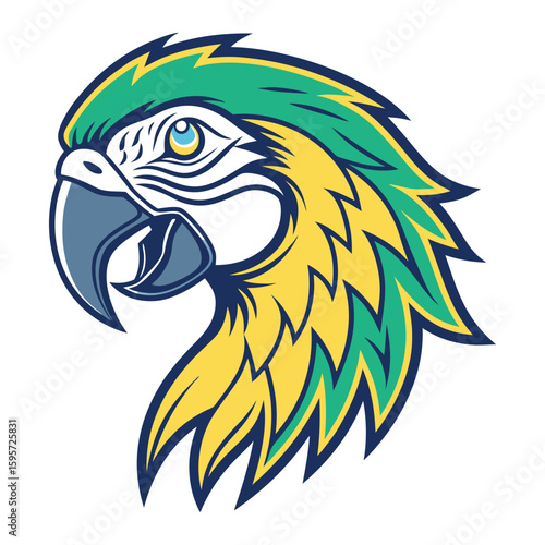macaw head logo vector design.