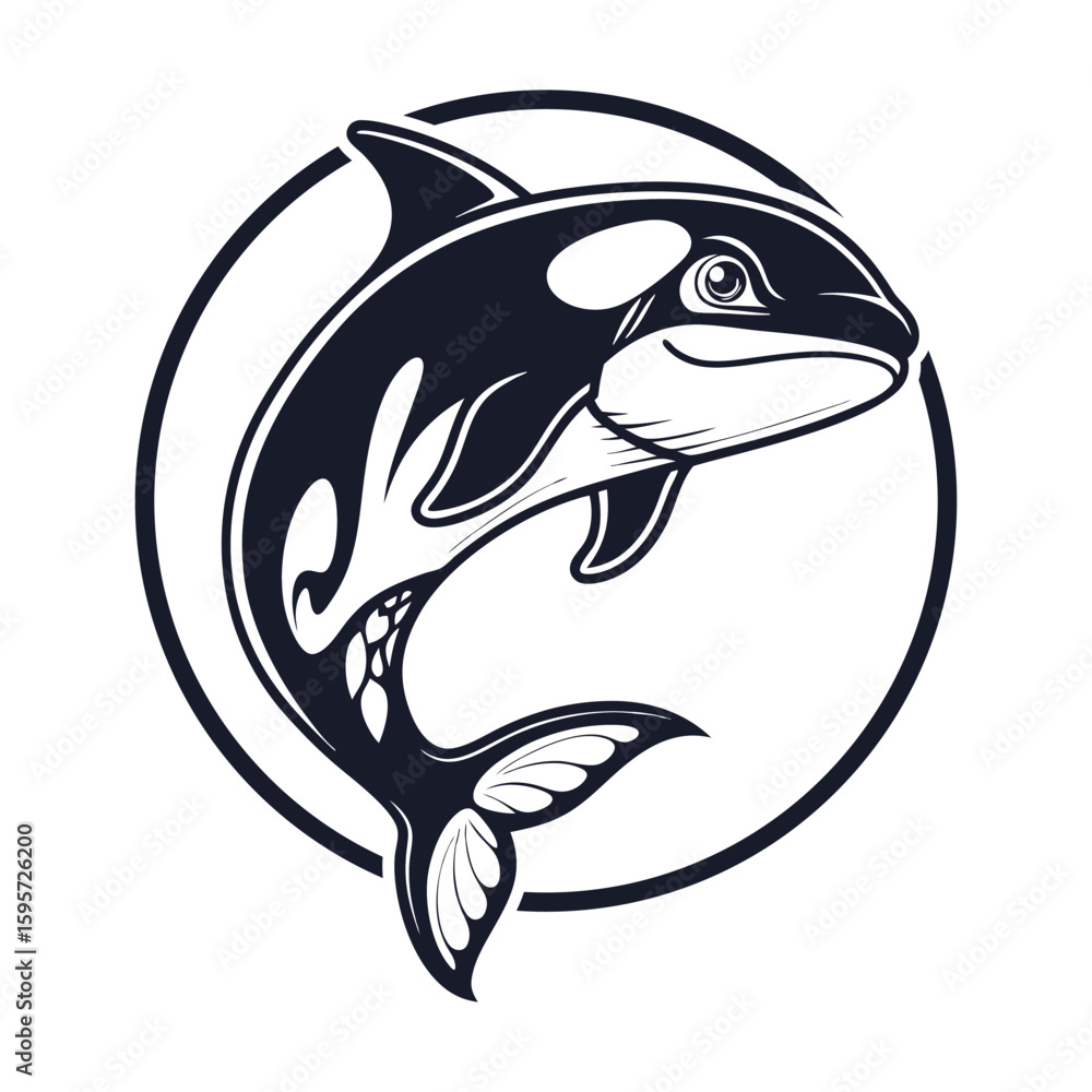 orca head logo vector design. orca head logo vector design.