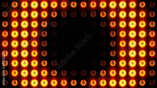 Vibrant Orange Lights Illuminated on a Dark Background