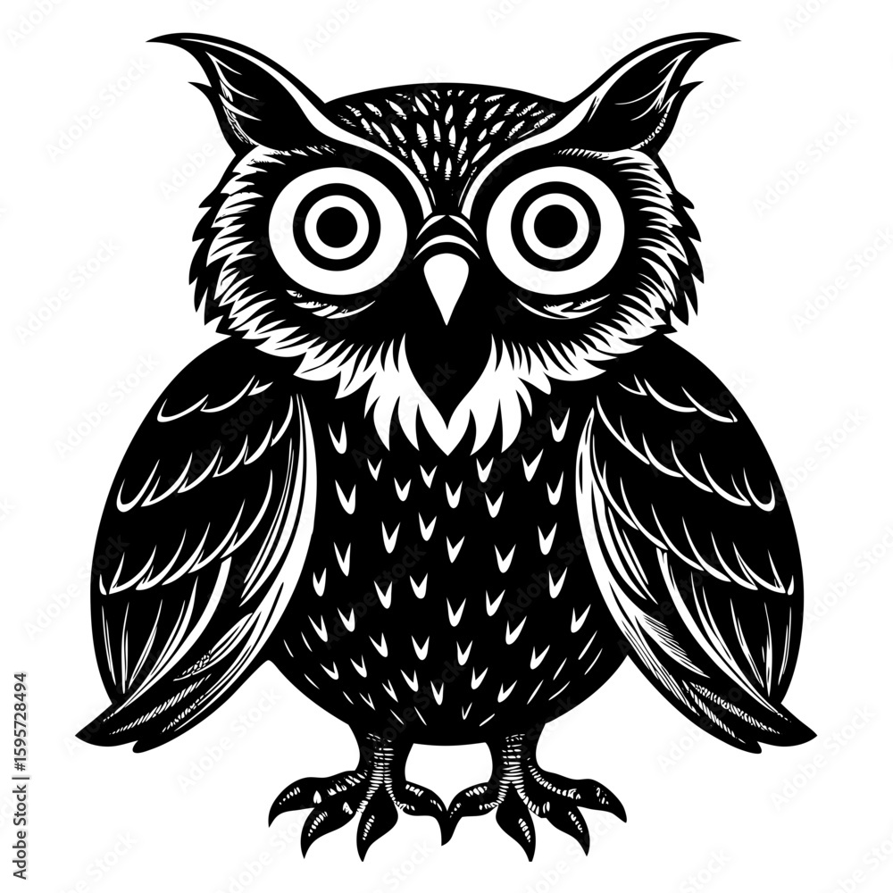 Obraz premium owl on white background