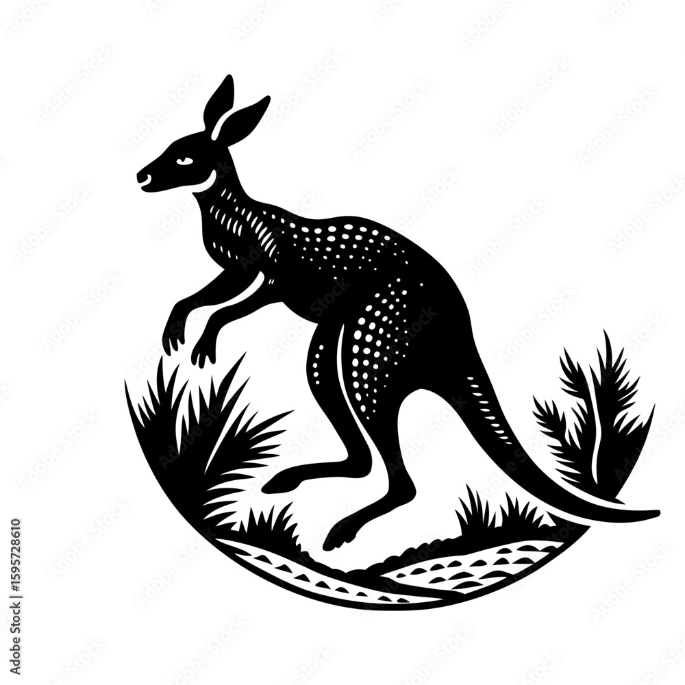 Fototapeta premium kangaroo silhouette vector illustration