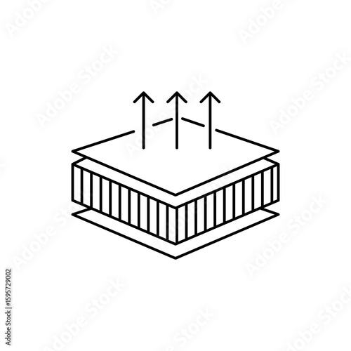 Insulation icon vector, vector Thermal Insulation Wall Icon, vector heat resistant thermal sheet icon..eps