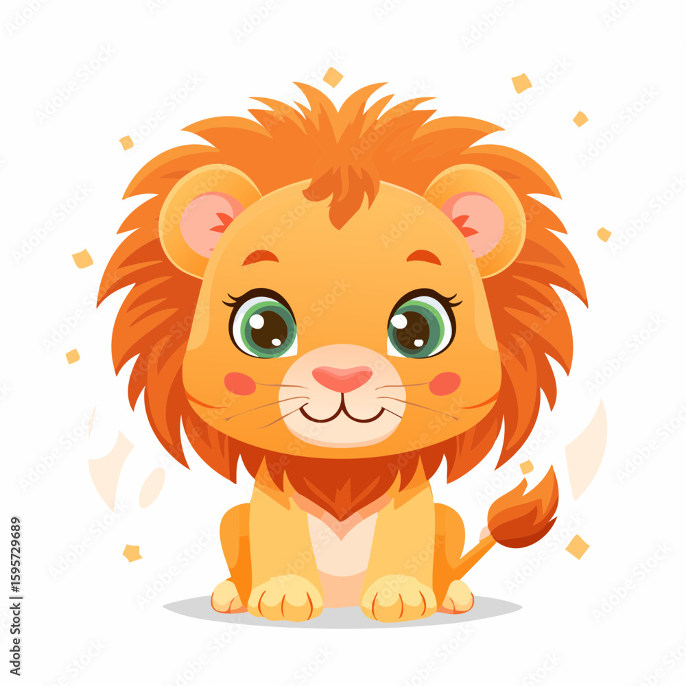 Fototapeta premium Cute Lion Vector Illustration