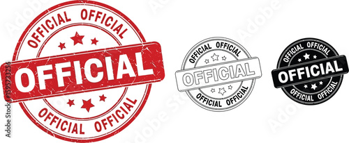 Official stamp vector design set official rubber stamp official seal official badge official label official mark