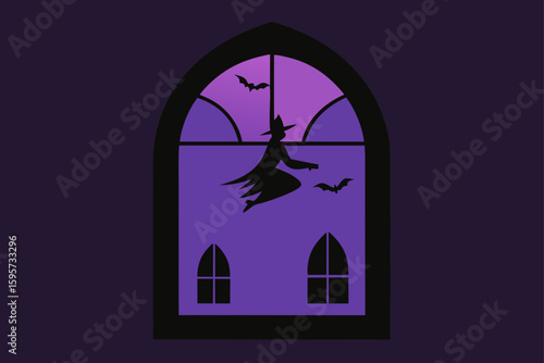 Creepy Gothic Staircase with Glowing Skulls