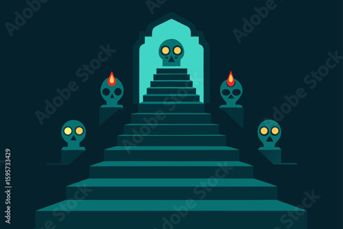 Gothic Mirror with Halloween Elements