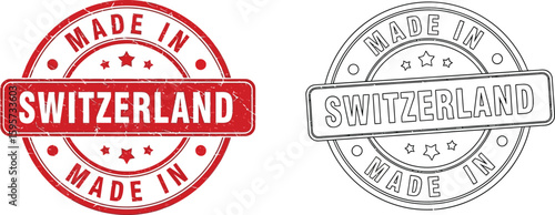 Made in switzerland stamp vector graphic design element for product label quality assurance and origin