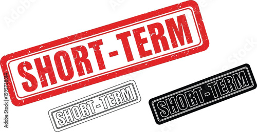 Short term vector stamp design for temporary solutions and financial planning concept