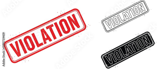 Violation stamp vector graphic design element for legal and regulatory compliance concept