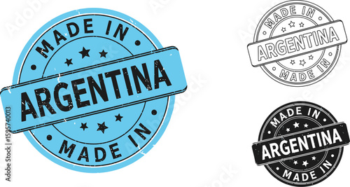 Made in argentina stamp vector illustration for product label and quality assurance use