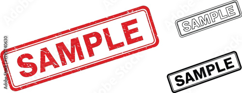 Sample stamp vector illustration, red sample stamp, black sample stamp, outline sample stamp