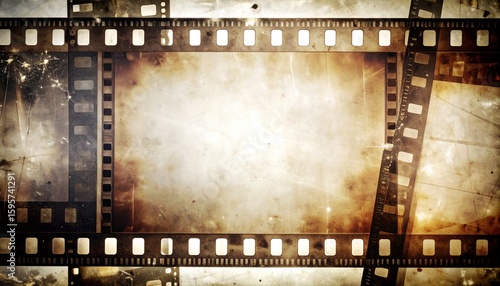フィルムグレインとスクラッチが入った35mmネガフィルム風背景