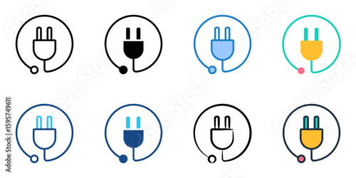 Plug in icon set multiple style collection 
