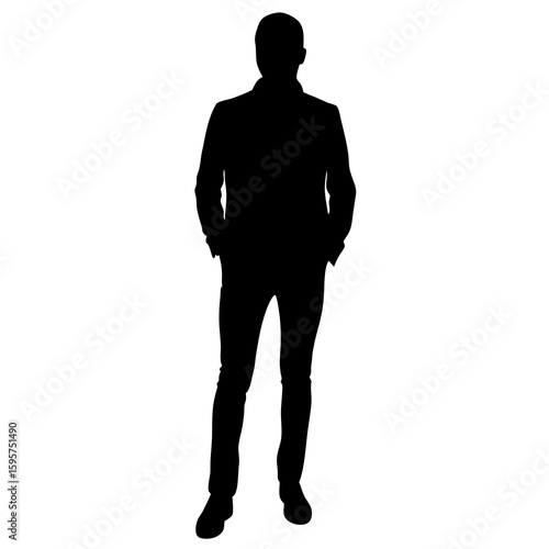 Man standing with hands in pockets silhouette