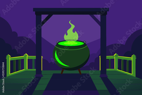 Group of bats flying over a summer campfire design