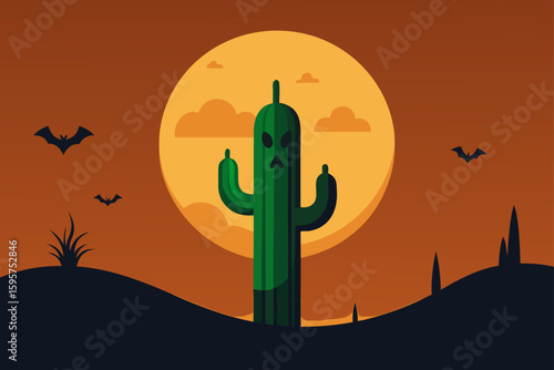 a spooky cactus in a haunted greenhouse with cobwebs