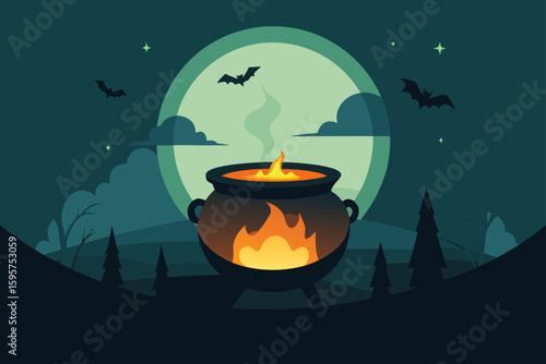 haunted desert with glowing cactus and cobwebs