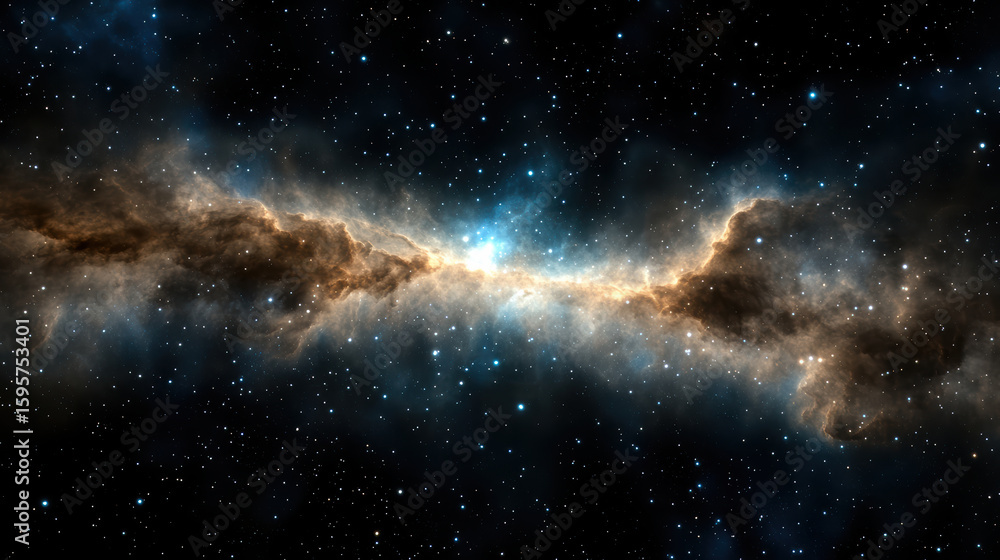 Fototapeta premium Expanding nebula in deep space, showcasing vibrant colors and starry background