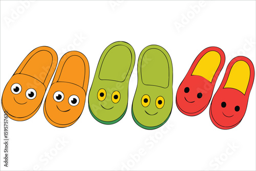 Fashionable sandals for women kids vector illustration