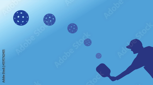 Great editable vector file flat illustration of pickleball  backhand motion good for digital design and print mockup