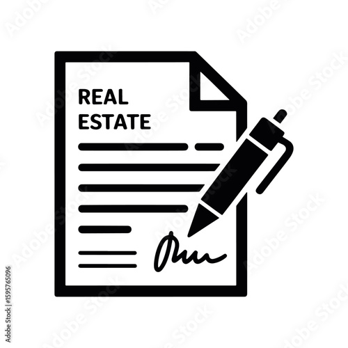 Real Estate Contract Signing Depicted with Pen on Agreement Document Representing Property Transaction and Legal Obligation Execution
