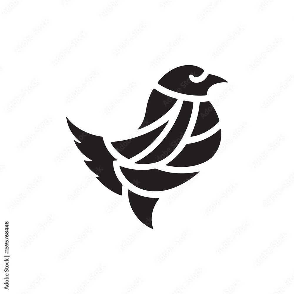 Obraz premium Stylized Black Bird Logo Design
