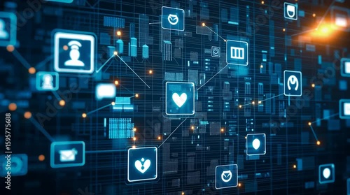 AI tracking social media sentiment trends in digital interface, social media sentiment trends tracked by AI system, futuristic AI dashboard for social media sentiment trends

