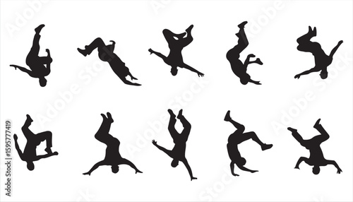 Gymnastic Silhouettes Capturing Dynamic Movement, Strength, and Athletic Grace.