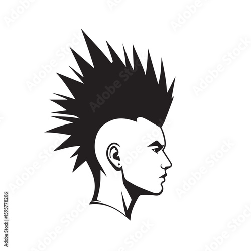 Men's Mohawk Hairstyle Standing Spiky