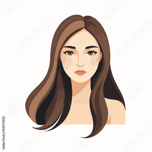 Long Straight Hair Female Icon