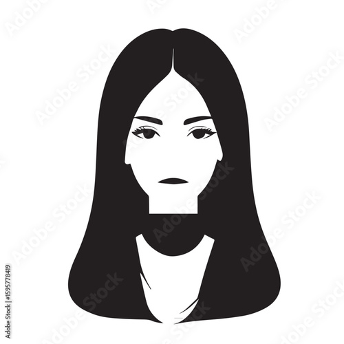 Long Straight Hair silhouette
