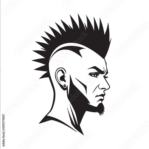 Punk Style Male Hair Vector