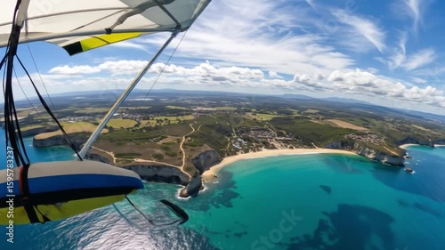 Wallpaper Mural Paragliding over the beach coast with a privileged view of the sea Torontodigital.ca