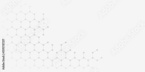 Abstract background of hexagons pattern and chemical engineering, genetic research, molecular structure. Vector illustration for innovation technology concept