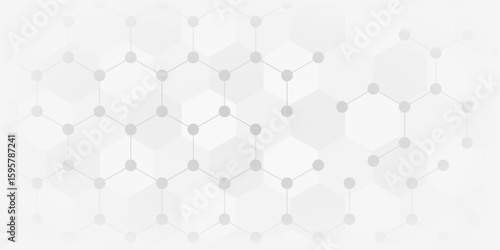 Abstract background of hexagons pattern and chemical engineering, genetic research, molecular structure. Vector illustration for innovation technology concept