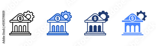 Monetary icon set multiple style collection