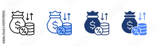 Interest icon set multiple style collection