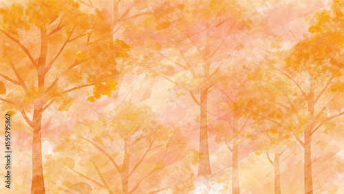 An abstract floral pattern of colorful autumn leaves creates a vibrant, seasonal nature background